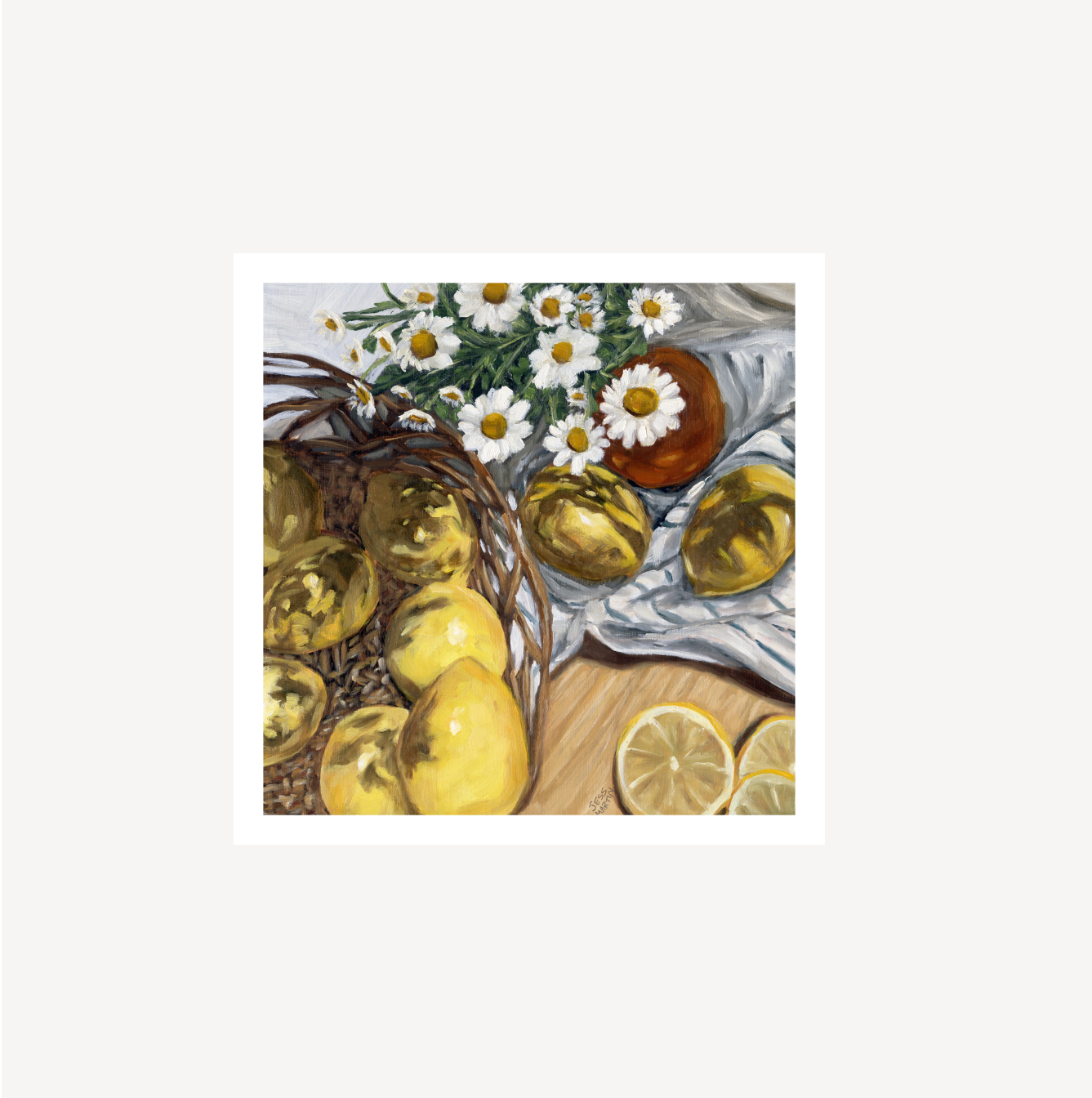 Print - Lemons and flowers