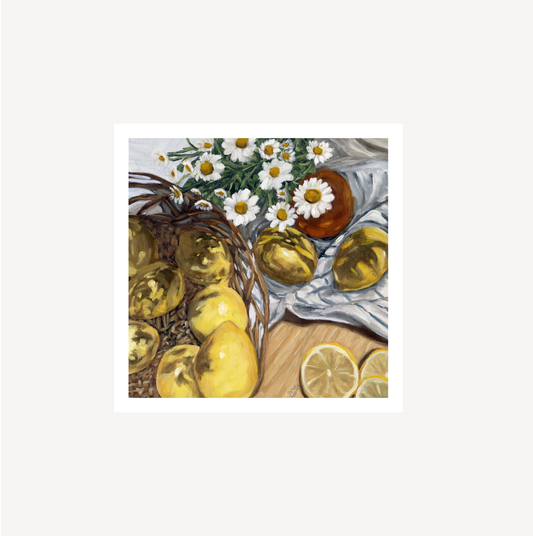 Print - Lemons and flowers